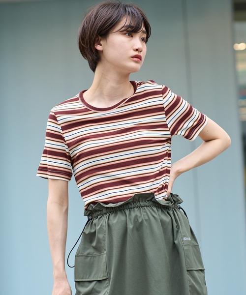 Eddie Bauer（エディーバウアー）の「エッセンシャルズ リブ Tシャツ（Tシャツ/カットソー・レディース・ブラウン/ブラック/ホワイト/ネイビー・M/S/XL/L）」の3枚目の写真