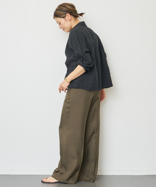 ドゥーズィエムクラス　STRETCHTWILLCACHEシャツカーキ ドゥーズィエムクラス STRETCHTWILLCACHEシャツカーキ