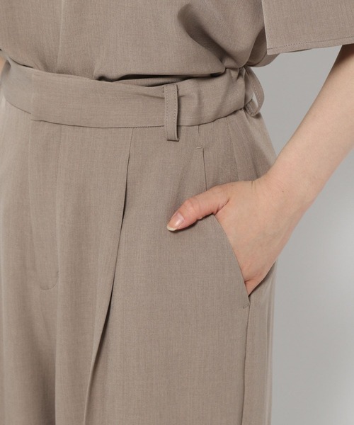 高山直子さんコラボ/リネンライクタックワイドパンツ/991916