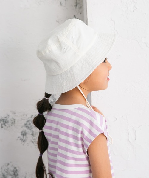 URBAN RESEARCH DOORS（アーバンリサーチドアーズ）の「撥水タフタバケットハット(KIDS)（ハット・キッズ・ブラック/ホワイト・ONE）」の7枚目の写真