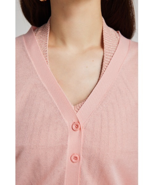 rienda（リエンダ）の「2WAYスリットデザインニットカーデ 春服 夏服 シアートップス（カーディガン/ボレロ・レディース・ホワイト/ブラック/オレンジ系その他・FREE）」の10枚目の写真