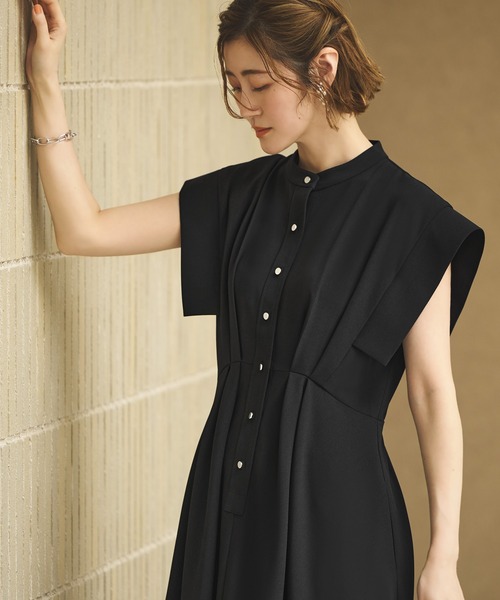 RUIRUE BOUTIQUE（ルイルエブティック）の「洗えるメタル釦フレンチシャツロング丈ワンピース  リゾート（ワンピース・レディース・ブラック/グレイッシュベージュ/ネイビー・3L/LL/L/M/S）」の11枚目の写真