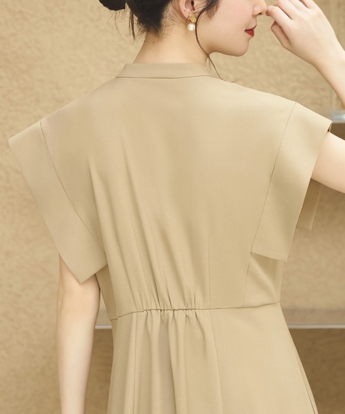 RUIRUE BOUTIQUE（ルイルエブティック）の「洗えるメタル釦フレンチシャツロング丈ワンピース  リゾート（ワンピース・レディース・ブラック/グレイッシュベージュ/ネイビー・3L/LL/L/M/S）」の14枚目の写真