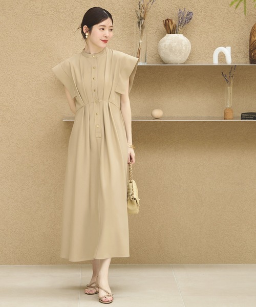 RUIRUE BOUTIQUE（ルイルエブティック）の「洗えるメタル釦フレンチシャツロング丈ワンピース  リゾート（ワンピース・レディース・ブラック/グレイッシュベージュ/ネイビー・3L/LL/L/M/S）」の15枚目の写真