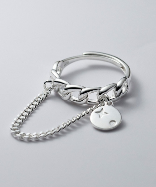 SILVER BULLET（シルバーバレット）の「『SBLTR』ユニセックス チェーンデザインリング（リング・レディース・シルバー・FREE）」の3枚目の写真