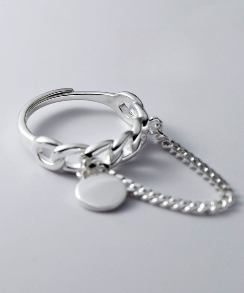 SILVER BULLET（シルバーバレット）の「『SBLTR』ユニセックス チェーンデザインリング（リング・レディース・シルバー・FREE）」の4枚目の写真