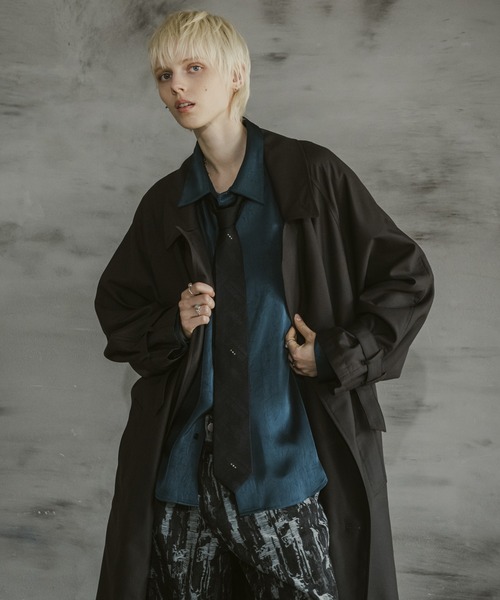 CASPER JOHN（キャスパージョン）の「Pin head over coat/ピンヘッドオーバーコート（その他アウター・メンズ・ブラック/ブラウン・LARGE/MEDIUM/SMALL/X-SMALL）」の4枚目の写真