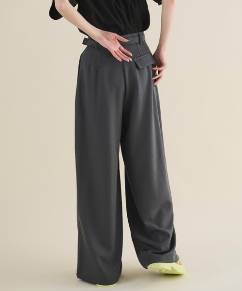 MERLOT（メルロー）の「フロントタックワイドスラックス（スラックス・レディース・ブラック/チャコールグレー・FREE/MEDIUM）」の18枚目の写真