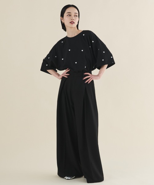 MERLOT（メルロー）の「フロントタックワイドスラックス（スラックス・レディース・ブラック/チャコールグレー・FREE/MEDIUM）」の11枚目の写真