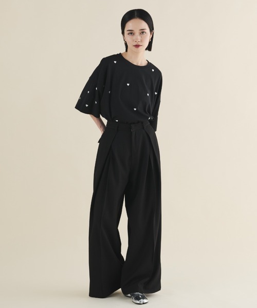 MERLOT（メルロー）の「フロントタックワイドスラックス（スラックス・レディース・ブラック/チャコールグレー・FREE/MEDIUM）」の10枚目の写真