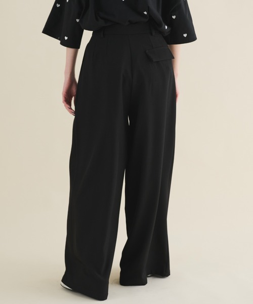 MERLOT（メルロー）の「フロントタックワイドスラックス（スラックス・レディース・ブラック/チャコールグレー・FREE/MEDIUM）」の6枚目の写真