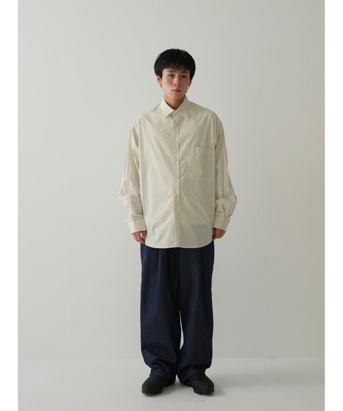 Bargiee（バージー）の「デニム ボタン パンツ ワンタック ワイド ストレート ユニセックス（デニムパンツ・メンズ・ブラック/ブラウン・SMALL/MEDIUM）」の19枚目の写真