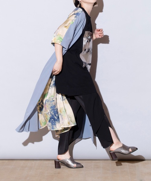OSMOSIS（オズモーシス）の「シフォンレイヤードパンツ（その他パンツ・レディース・ブルーグレー/ブラック・ONE SIZE）」の8枚目の写真