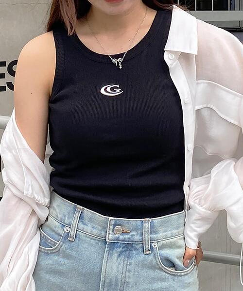 INGNI（イング）の「メタルロゴリブタンク（タンクトップ・レディース・オフホワイト/ブラック・M）」の2枚目の写真