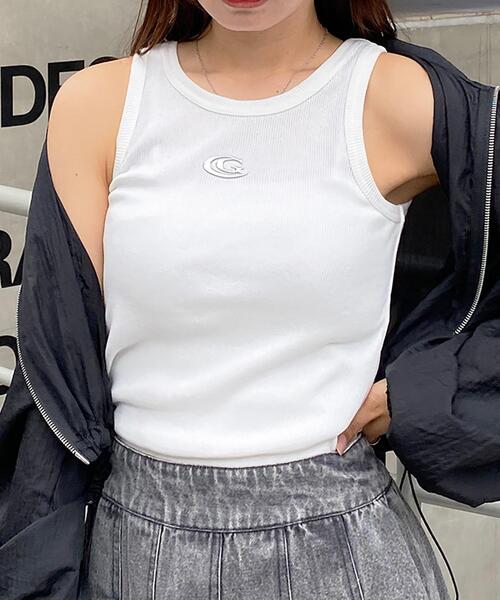 INGNI（イング）の「メタルロゴリブタンク（タンクトップ・レディース・オフホワイト/ブラック・M）」の3枚目の写真