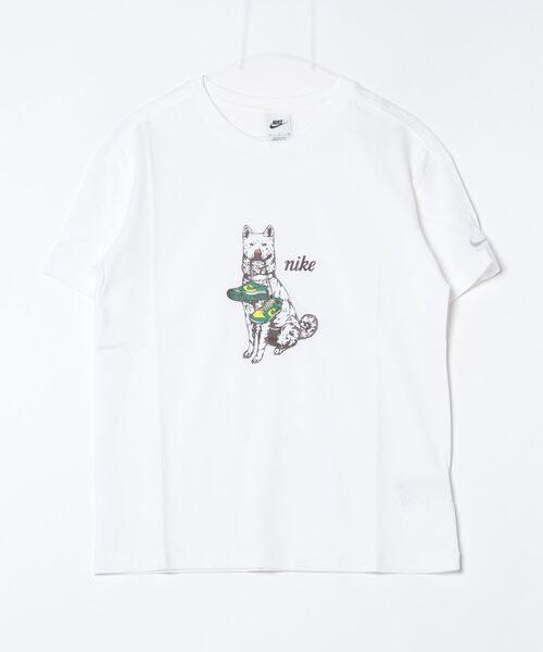 NIKE（ナイキ）の「ナイキ NIKE ナイキ  NSW BF JINDO S/S Tシャツ（Tシャツ/カットソー・レディース・ベージュ/ホワイト・S/M/L/XL）」の2枚目の写真