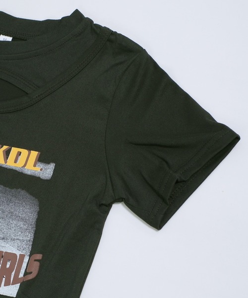 shopnikoniko（ショップニコニコ）の「カットアウト Tシャツ 半袖  トップス クロップド丈 ショート丈  フォトプリント チビT（Tシャツ/カットソー・レディース・ホワイト/ブラック・フリー）」の15枚目の写真