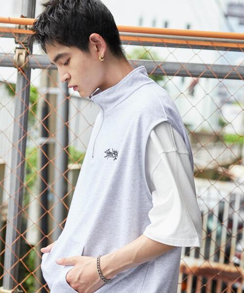 WEGO（ウィゴー）の「WEGO/ノースリハーフジッププルオーバー（スウェット・メンズ・ライトグレー/ブラック・MEDIUM/LARGE）」の16枚目の写真