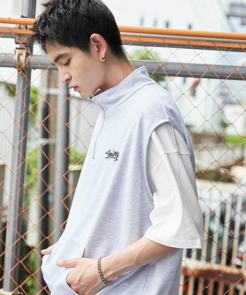 WEGO（ウィゴー）の「WEGO/ノースリハーフジッププルオーバー（スウェット・メンズ・ライトグレー/ブラック・MEDIUM/LARGE）」の10枚目の写真