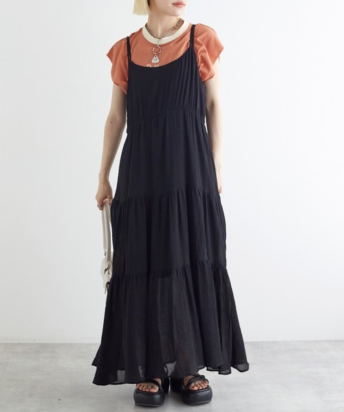 w closet（ダブルクローゼット）の「プリーツ加工キャミワンピース