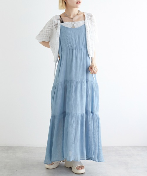 w closet（ダブルクローゼット）の「プリーツ加工キャミワンピース