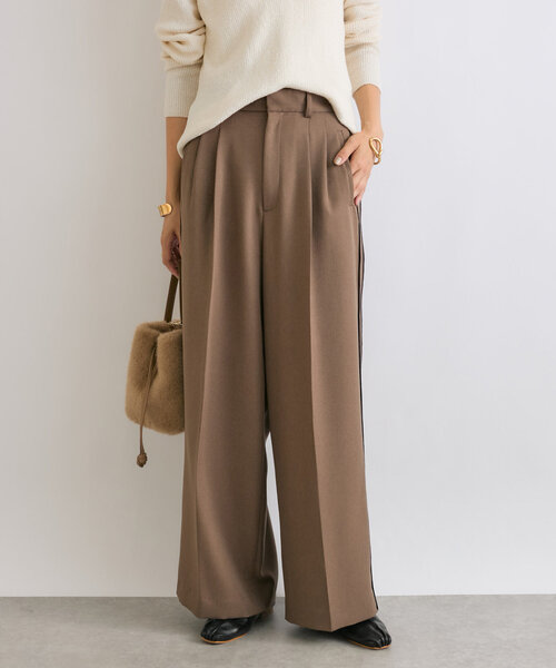 RIVE DROITE(リヴドロワ)の「【ハンサムな着こなしに】マニッシュラインパンツ(その他パンツ・レディース・グレー/モカ・38/36)」の1枚目の写真