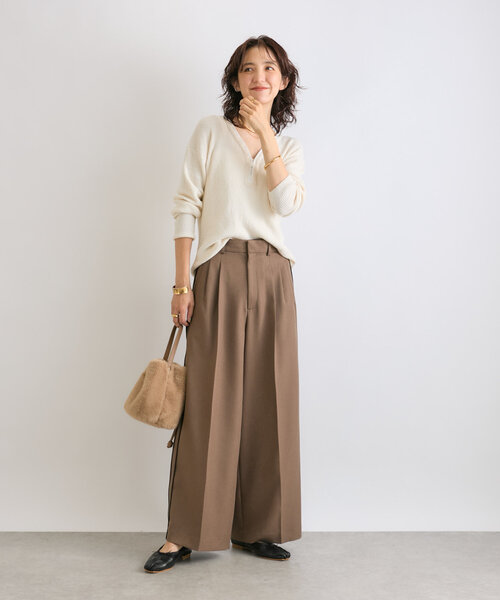 RIVE DROITE(リヴドロワ)の「【ハンサムな着こなしに】マニッシュラインパンツ(その他パンツ・レディース・グレー/モカ・38/36)」の5枚目の写真