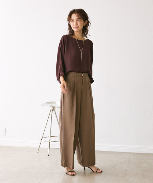 RIVE DROITE(リヴドロワ)の「【ハンサムな着こなしに】マニッシュラインパンツ(その他パンツ・レディース・グレー/モカ・38/36)」の19枚目の写真