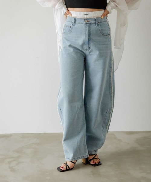 rectangle(レクタングル)の「レースフレアレギンス(その他パンツ・レディース・ブラック/アイボリー・FREE)」の3枚目の写真