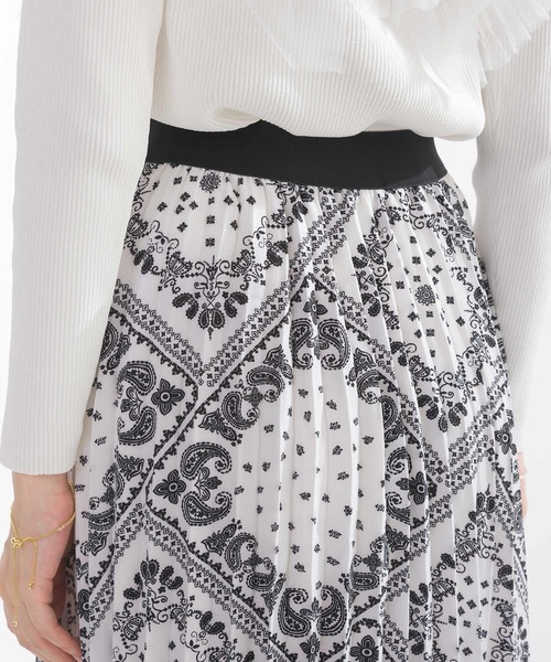 Lo-Fi（ローファイ）の「ペイズリー柄プリーツスカート（スカート・レディース・ブラック/オフホワイト・M）」の12枚目の写真