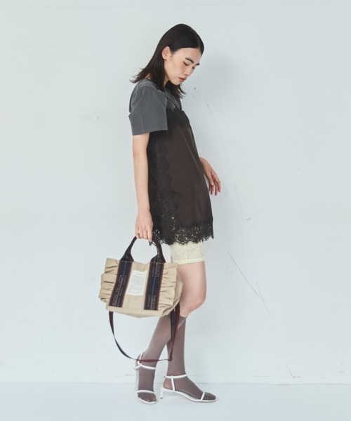 テムズ フリル2WAYショルダーバッグ-M-/NAVYテープ/500mlペットボトル