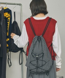 レディースのバックパック/リュック（ブラック/黒色系・チェック柄