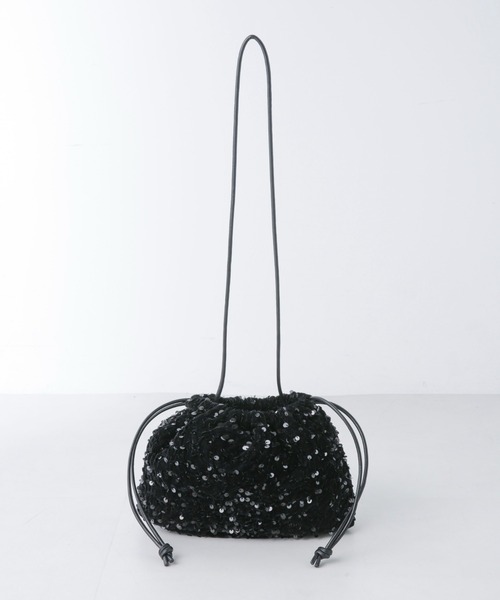 NANO universe（ナノユニバース）の「スパンコール巾着バッグ（ショルダーバッグ・レディース・ブラック/シルバー/レッド・FREE）」の9枚目の写真