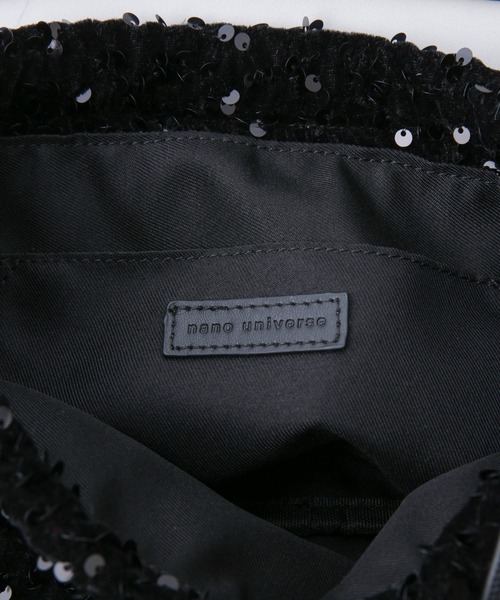 NANO universe（ナノユニバース）の「スパンコール巾着バッグ（ショルダーバッグ・レディース・ブラック/シルバー/レッド・FREE）」の12枚目の写真