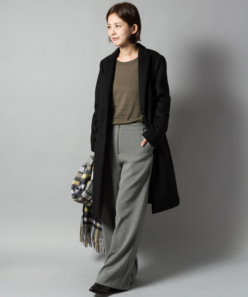 AMERICAN RAG CIE(アメリカンラグシー)の「AMERICAN RAG CIEウールビーバーチェスターコート/214-AGP-L152-CO114(チェスターコート・レディース・ブラック/キャメル・FREE)」の5枚目の写真