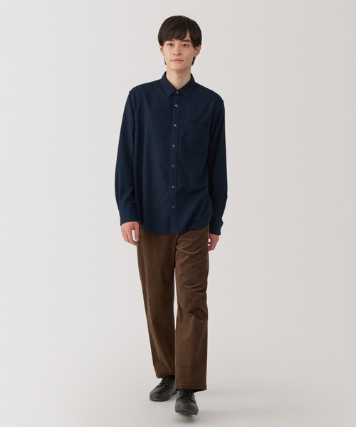 無印良品(ムジルシリョウヒン)の「紳士 両面起毛フランネル長袖シャツ(シャツ/ブラウス・メンズ・ベージュ系/ネイビー系1/ネイビー/サンドベージュ/ネイビー系/グレー系/オフホワイト・XL/L/M/S)」の20枚目の写真