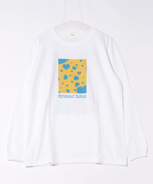 B.I.D.(ビーアイディー)の「《Spread Love》オリジナルプリント L/S T(Tシャツ/カットソー・レディース・ブラック/ホワイト・MEDIUM/LARGE)」の2枚目の写真
