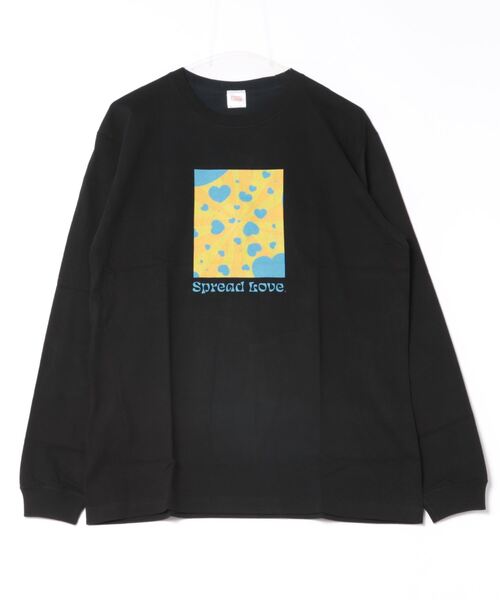 B.I.D.(ビーアイディー)の「《Spread Love》オリジナルプリント L/S T(Tシャツ/カットソー・レディース・ブラック/ホワイト・MEDIUM/LARGE)」の1枚目の写真