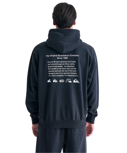 Quiksilver(クイックシルバー)の「QS HISTORY HOODIE SW/クイックシルバープルオーバーパーカー・フーディー(パーカー・メンズ・グレー/アイボリー/ブラック・SMALL/MEDIUM/LARGE/X-LARGE)」の2枚目の写真