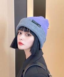 Teem Store（チームストア）の「折り返し配色 ワンポイント ニットキャップ（ニットキャップ/ビーニー）」
