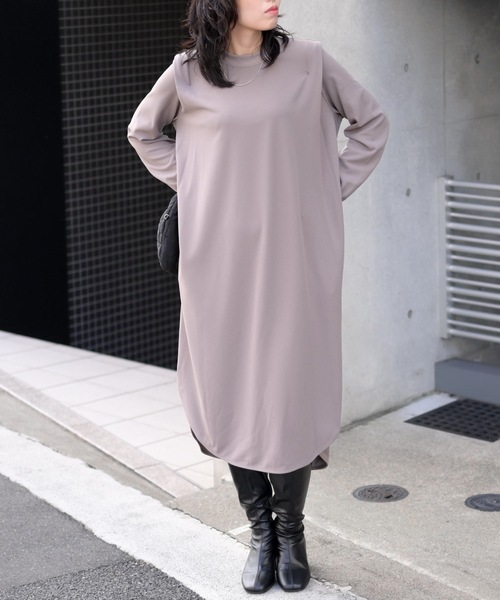 ＆HALF（アンドハーフ）の「タックロングワンピース（ワンピース・レディース・ブラック/ダークグレー/モカ/キャメル・M/L）」の11枚目の写真