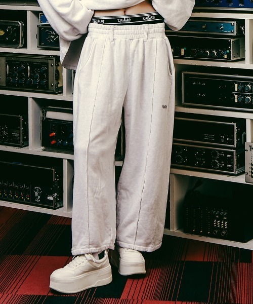 EFFECTEN（エフェクテン）の「mp12769-Stone Wash Sweat Pants スウェットワイドパンツ（スウェットパンツ・メンズ・ブラック系その他/グレー系その他・FREE）」の3枚目の写真