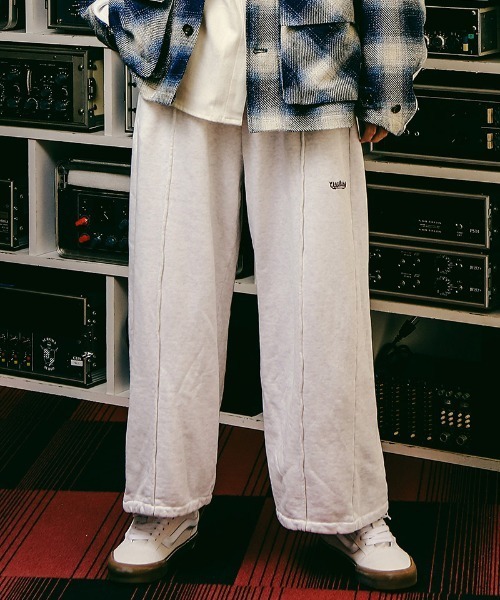 EFFECTEN（エフェクテン）の「mp12769-Stone Wash Sweat Pants スウェットワイドパンツ（スウェットパンツ・メンズ・ブラック系その他/グレー系その他・FREE）」の4枚目の写真