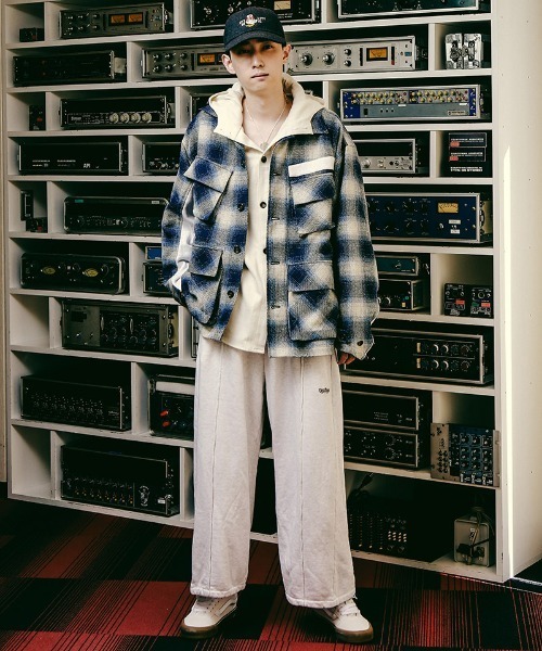 EFFECTEN（エフェクテン）の「mp12769-Stone Wash Sweat Pants スウェットワイドパンツ（スウェットパンツ・メンズ・ブラック系その他/グレー系その他・FREE）」の6枚目の写真
