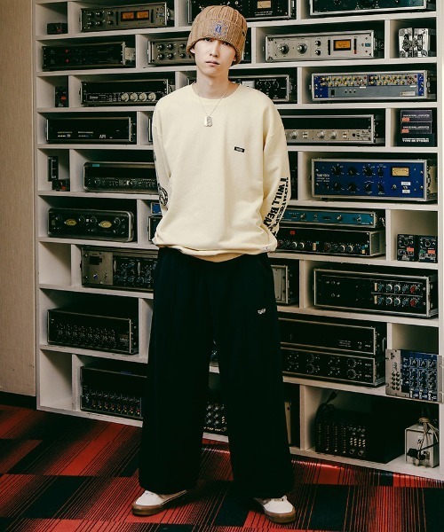 EFFECTEN（エフェクテン）の「mp12769-Stone Wash Sweat Pants スウェットワイドパンツ（スウェットパンツ・メンズ・ブラック系その他/グレー系その他・FREE）」の9枚目の写真