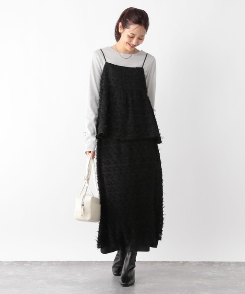 GLOBAL WORK（グローバルワーク）の「MATINEE LINE/フェザービスチェ/140508（キャミソール・レディース・アイボリー/ブラック・FREE）」の14枚目の写真