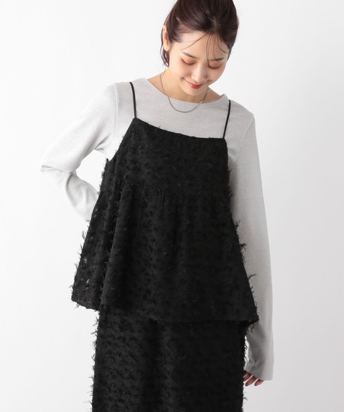 GLOBAL WORK（グローバルワーク）の「MATINEE LINE/フェザービスチェ/140508（キャミソール・レディース・アイボリー/ブラック・FREE）」の17枚目の写真