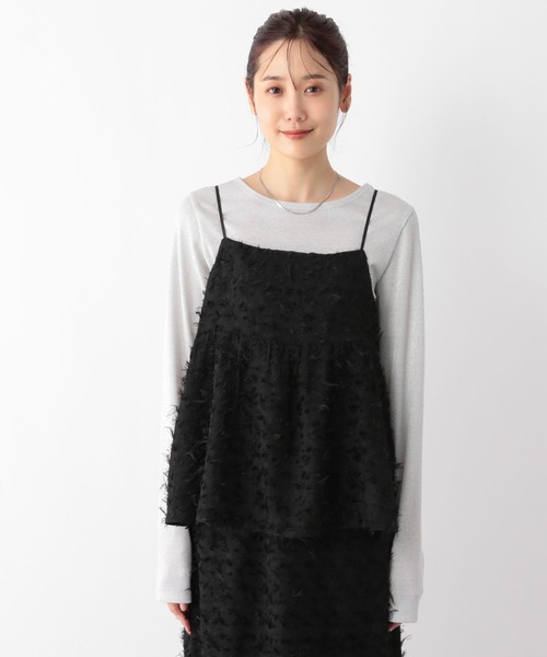 GLOBAL WORK（グローバルワーク）の「MATINEE LINE/フェザービスチェ/140508（キャミソール・レディース・アイボリー/ブラック・FREE）」の18枚目の写真