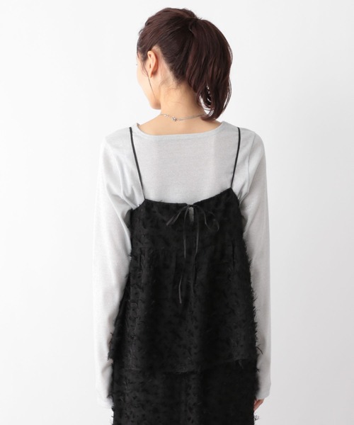 GLOBAL WORK（グローバルワーク）の「MATINEE LINE/フェザービスチェ/140508（キャミソール・レディース・アイボリー/ブラック・FREE）」の20枚目の写真