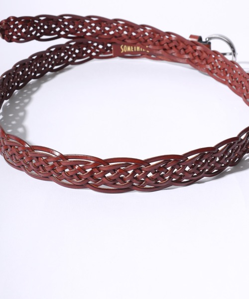 SOMETHING(サムシング)の「SOMETHING/サムシング 25mm メッシュレザーベルト(ベルト・レディース・ブラウン/ダークブラウン/ブラック・FREE)」の5枚目の写真